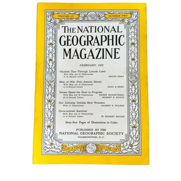 Vintage National Geographic Magazine, February 1952 - Picture 1 of 2